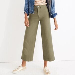 Madewell Emmett Cropped Wide Leg Charcoal Gray Pants